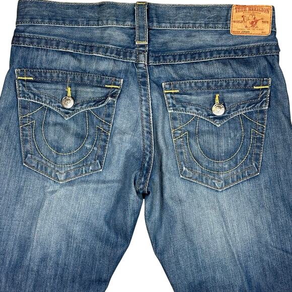 Vintage True Religion Jeans Y2K Size 28 Jordan Straight Leg Distressed denim USA - Picture 4 of 11